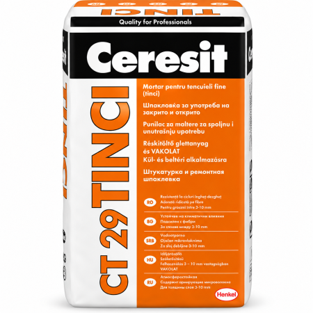 Tinci Ceresit CT 29, mortar pentru tencuieli fine, 3-10 mm, 25 kg
